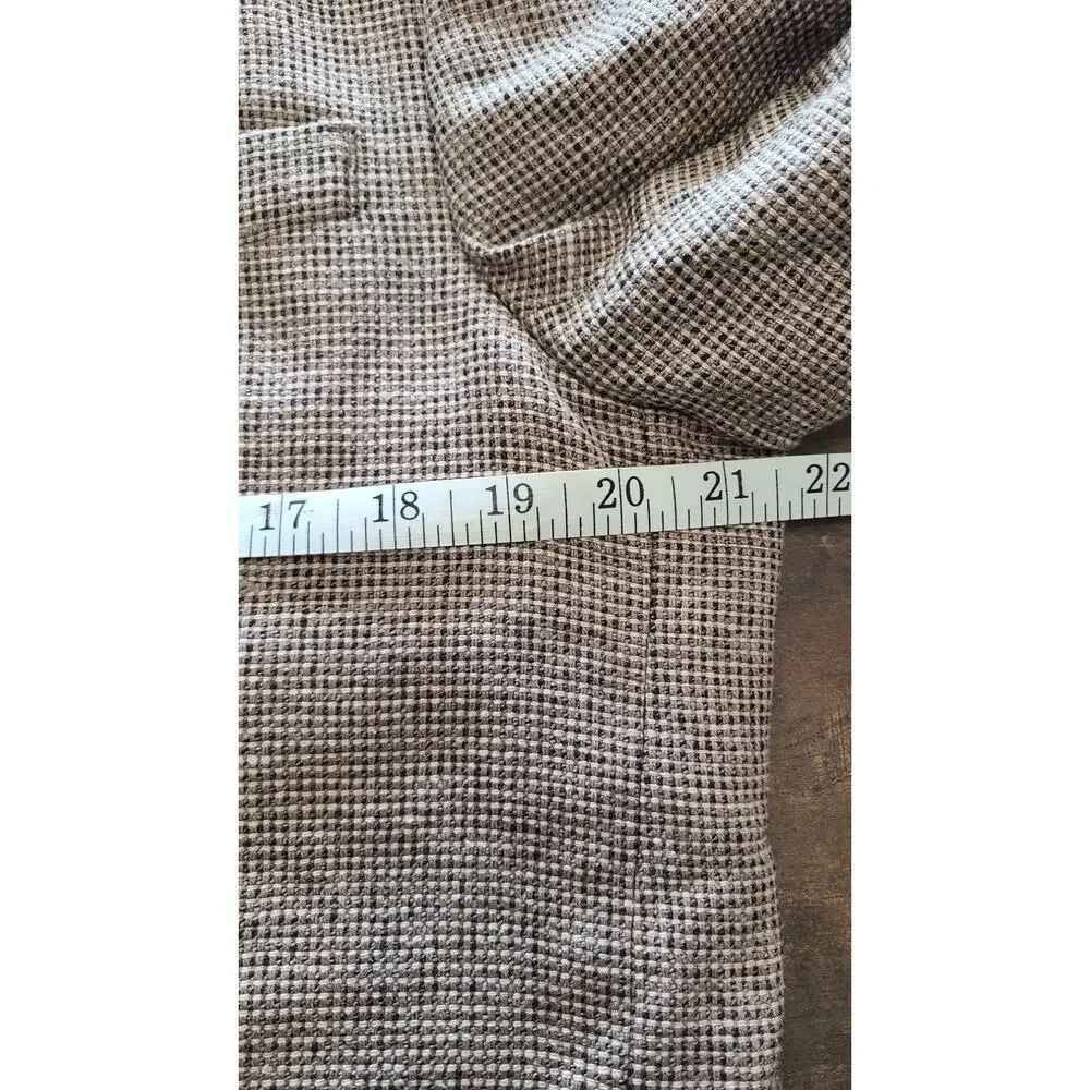 Neutral Silk Woven Tweed  2 Button Sport Jacket Coat Mens 40R Old Money Timeless
